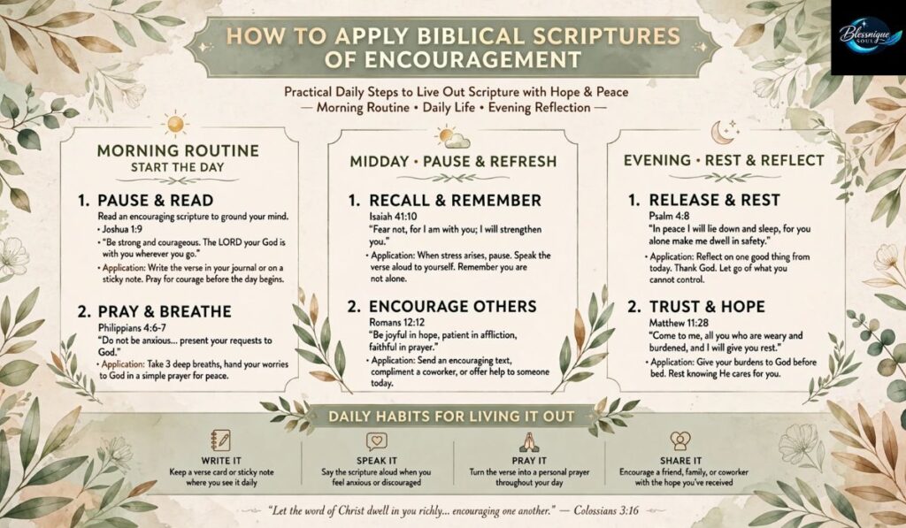 How to Apply Biblical Scriptures of Encouragement in Daily Life