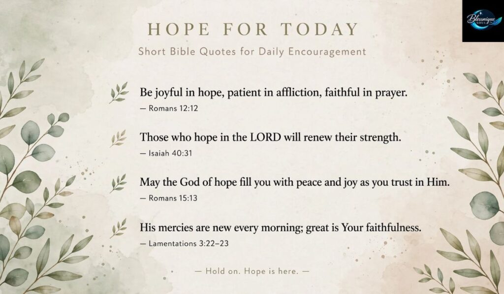 Short Bible Quotes About Hope for Daily Encouragement